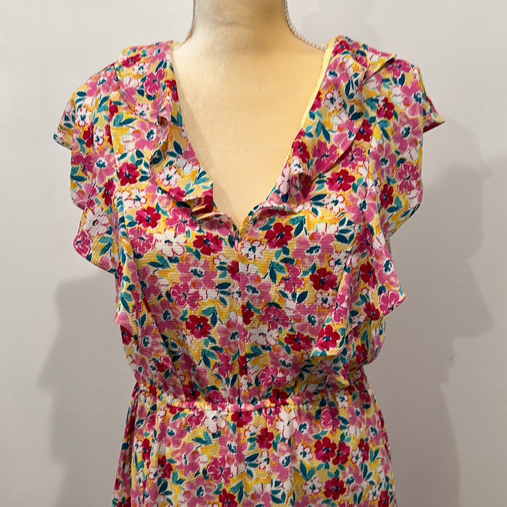 BCBG Paris Women's Ruffle Chiffon Dress Small - Picture 5 of 15